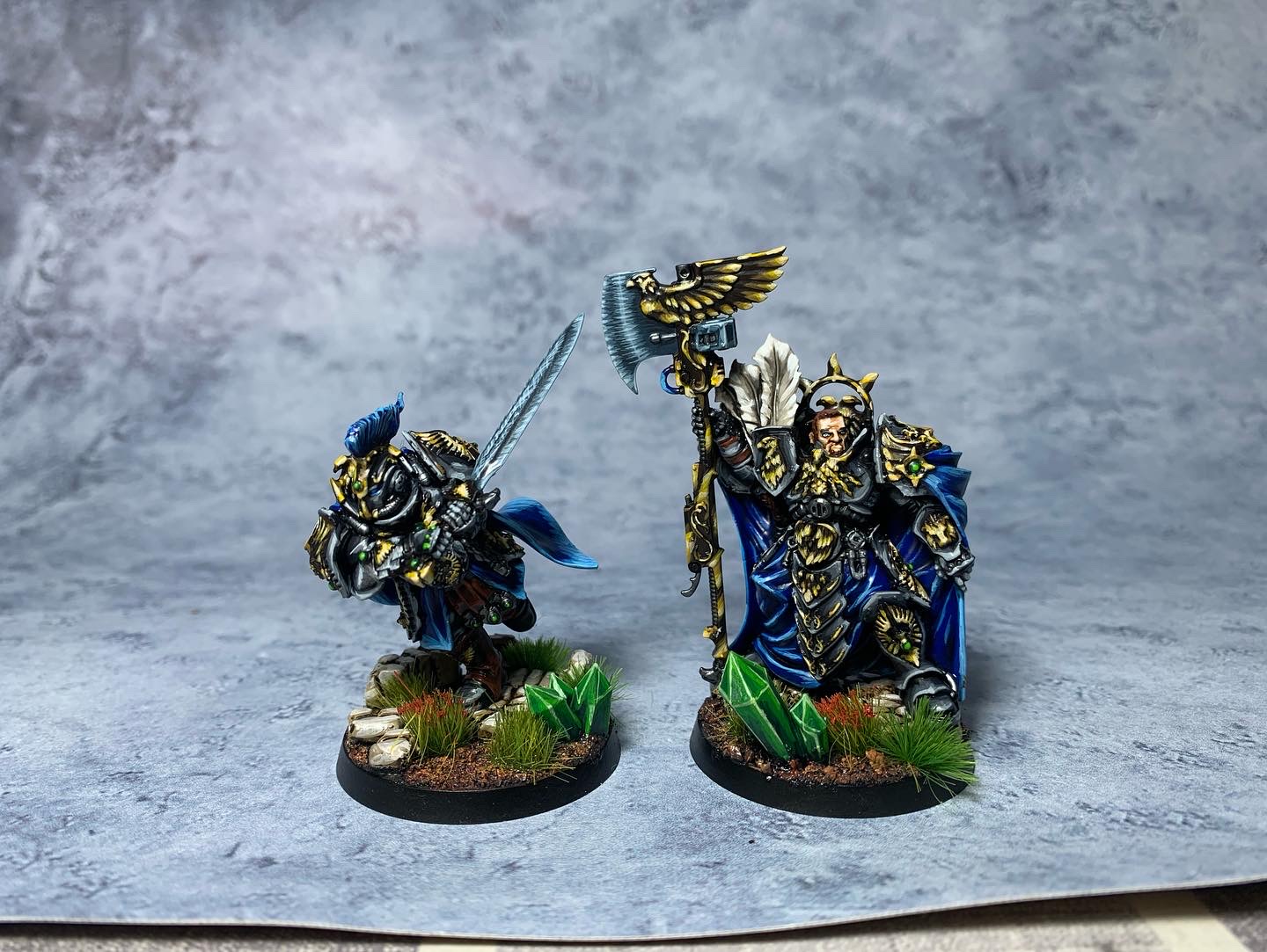 Adeptus Custodes in blue and grey