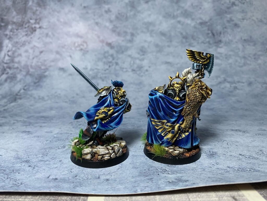 Adeptus Custodes in blue and grey