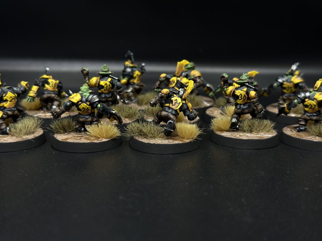 Blood Bowl Goblins in black and yellow