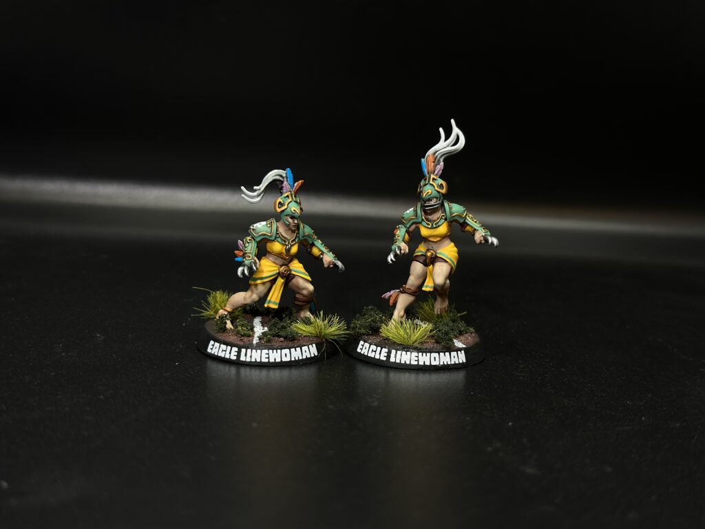 Blood Bowl Amazons in green and yellow