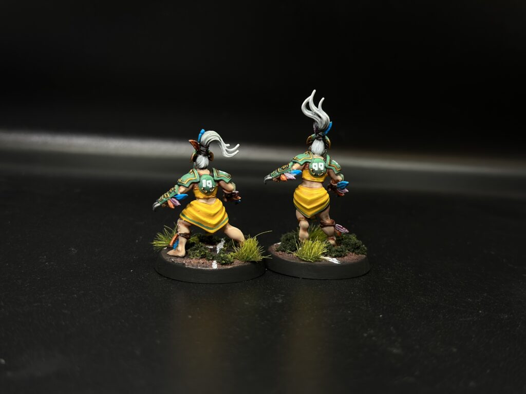 Blood Bowl Amazons in green and yellow