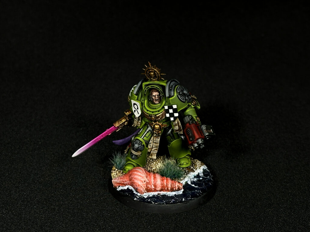 Space Marines Aurora Chapter on water transparent bases