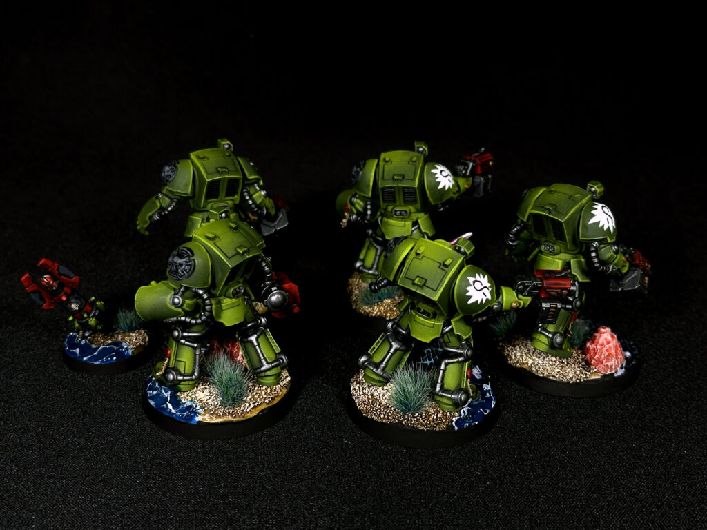 Space Marines Aurora Chapter on water transparent bases