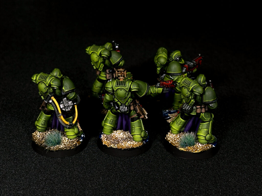 Space Marines Aurora Chapter on water transparent bases