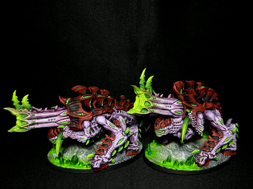 Tyranids from Kraken Hive Fleet painted in toxic colours