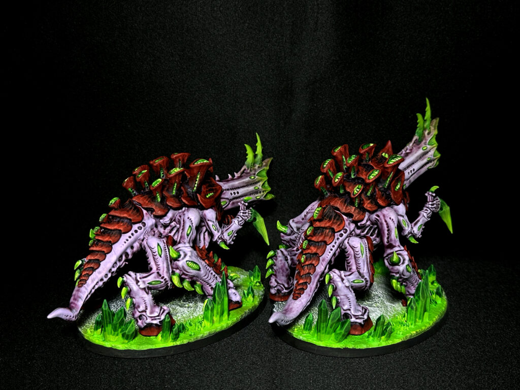 Tyranids from Kraken Hive Fleet painted in toxic colours